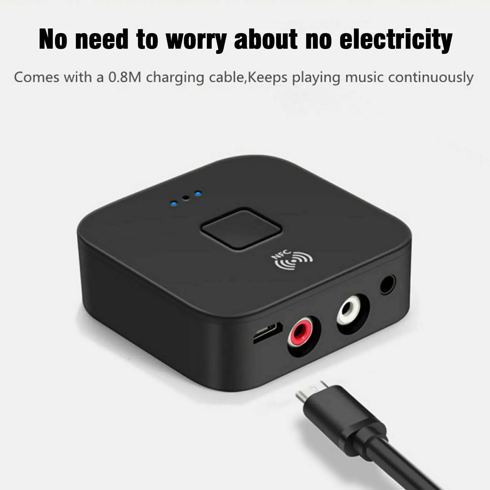 Беспроводной приемник Bluetooth 5 0 с разъемом 3 мм AUX NFC на 2 RCA аудио стерео адаптер
