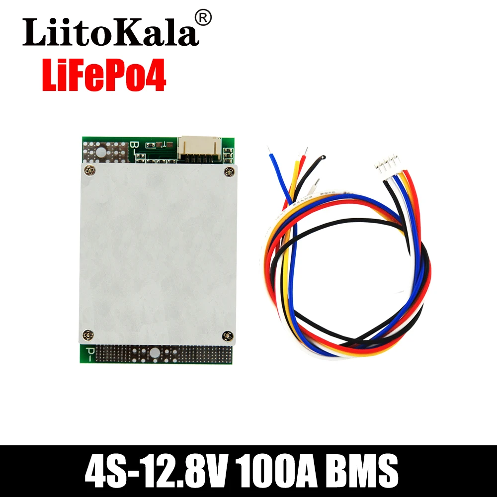 

LiitoKala lifepo4 BMS 4S 12V 100A Waterproof BMS For Rechargeable Lifepo4 Battery With Same Port for 3.2V Lifepo4 battery