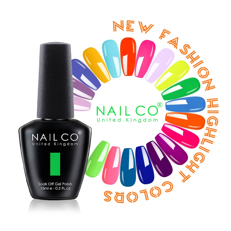 

NAILCO флуоресцентный цветной гель 85 + 12 цветов цветной лак для ногтей УФ 15 мл Прозрачный отмачиваемый долговечный Гель-лак для нейл-арта