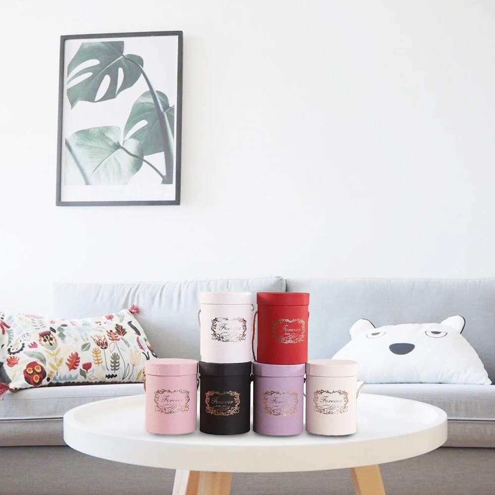 Круглой формы в форме цветка Бумага Коробки креативная ручной Hug ведро вазы для