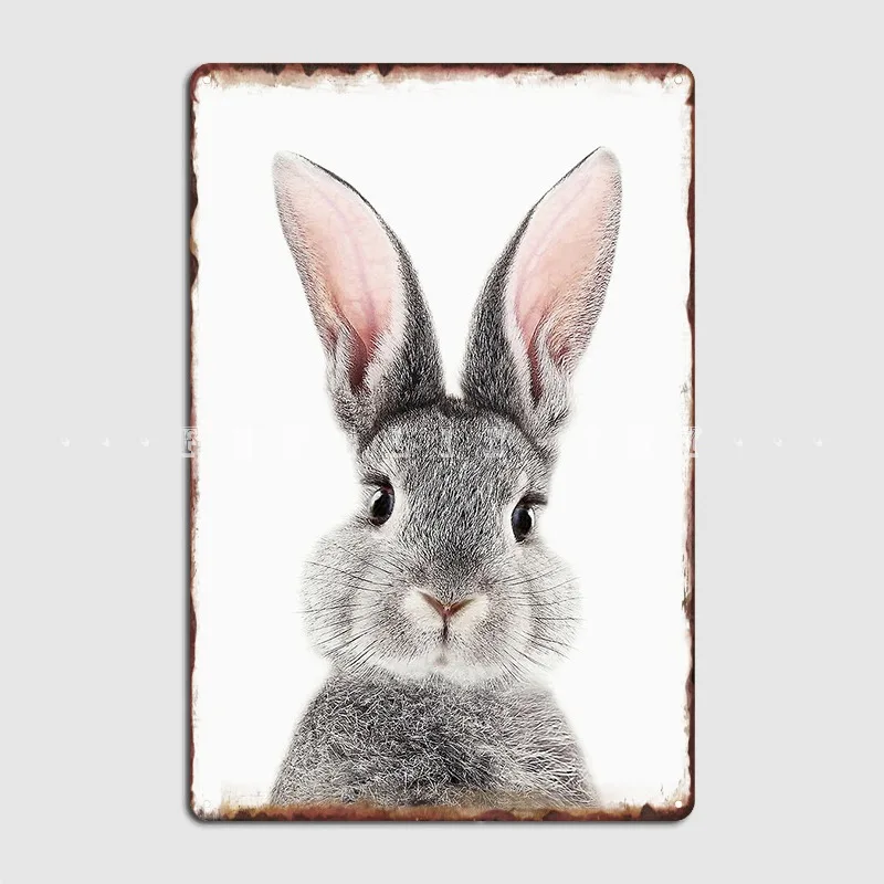 

Bunny Rabbit Metal Sign Vintage Living Room Club Home Plates Tin Sign Poster