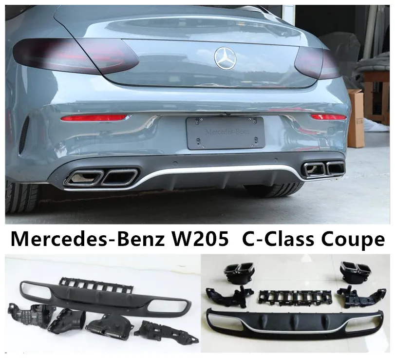 Задний выступ Спойлеры & эксхаузе для Mercedes Benz W205 c класса купе C200 C260 C300 C63 2015 2019