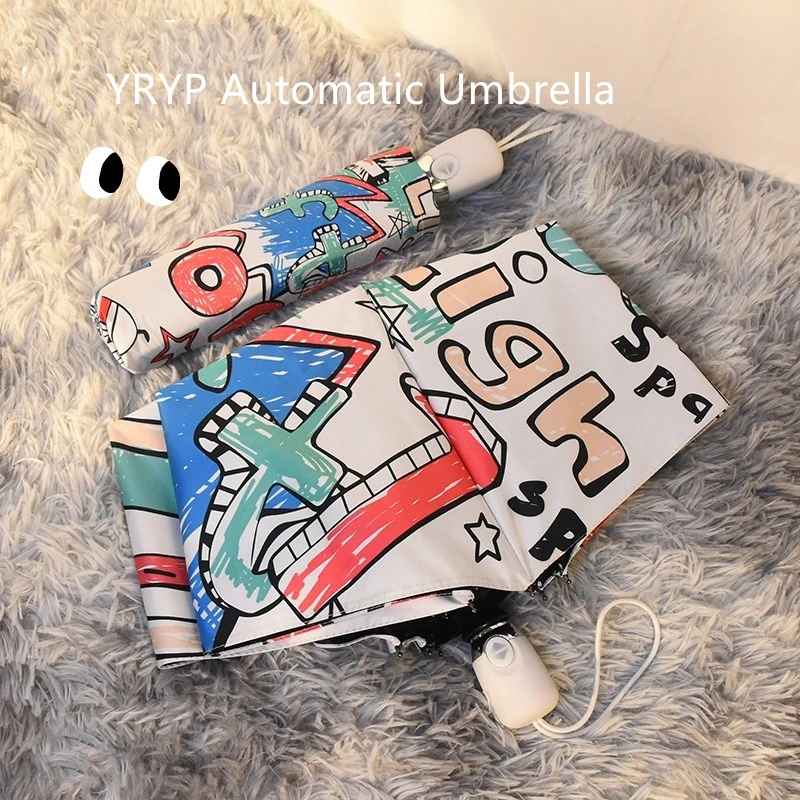 

Зонт от дождя женский портативный складной, зонтик складной тройной для мужчин и женщин, автоматический, для путешествий, подарок для девоч...