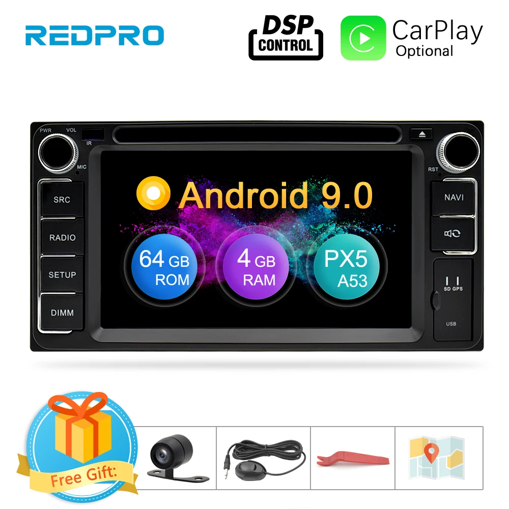 Универсальный Автомобильный мультимедийный DVD плеер на Android 9 0 с GPS навигацией