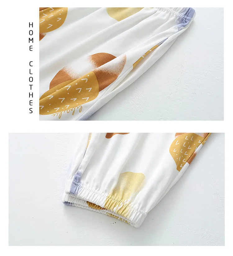 

Yidanna Women Pajamas Set Cotton Nightwear Short Sleeved Sleepwear Summer Sleep Clothing Small Fresh Nighties Nightdress O Neck