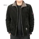 Мужская зимняя куртка-бомбер, модные вельветовые Теплые пальто с хлопковой подкладкой, повседневная верхняя одежда, термокуртки, мужская одежда
