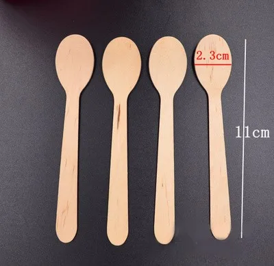 Мини ложки для мороженого 500 шт маленькие одноразовые деревянные