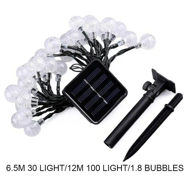 

Outdoor Street LED Crystal Ball Solar Lamp Light Outdoor Waterproof String Fairy Lamps Garden Garlands Christmas Decoration