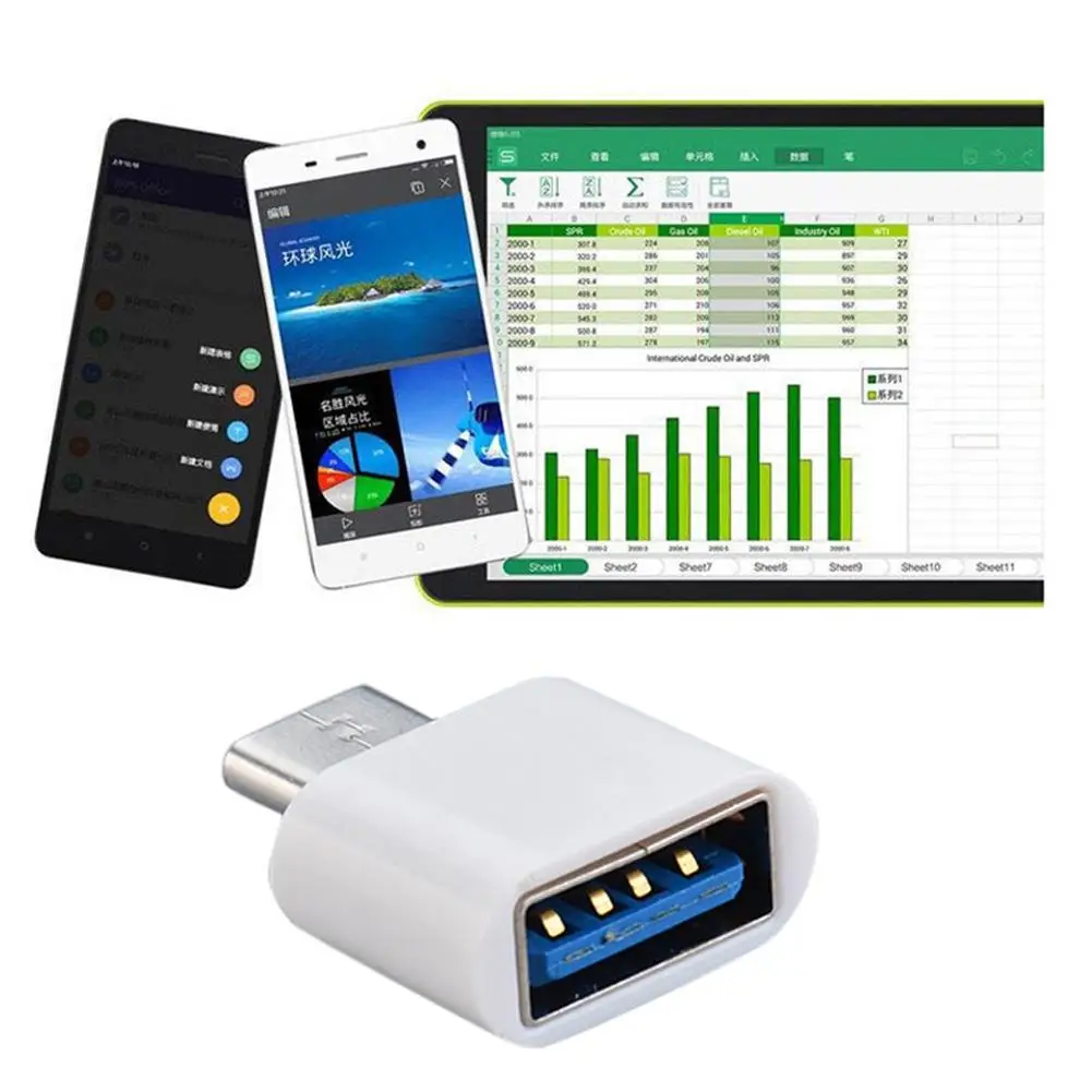 Adaptador convertidor de teléfono móvil tipo C, Micro USB OTG, línea Android,...