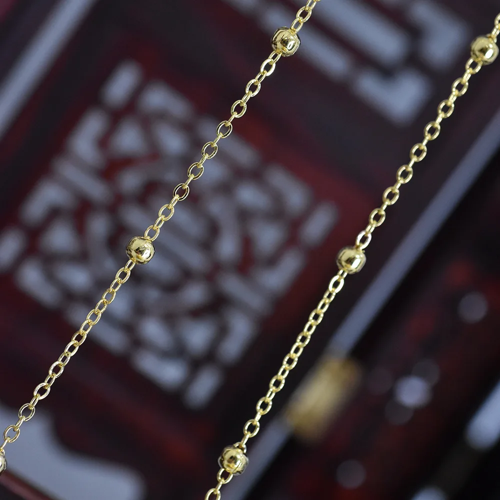 1 метр блестящая Посеребренная/позолоченная анти-потускнеющая цепь фурнитура