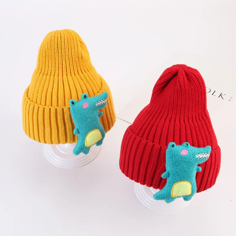 Fashion Knitted Baby Beanie Letter A Hip-Hop Hat For Girls Warm Spring Kids Boys Solid Color Casual Outdoor 2-4Y | Детская одежда и