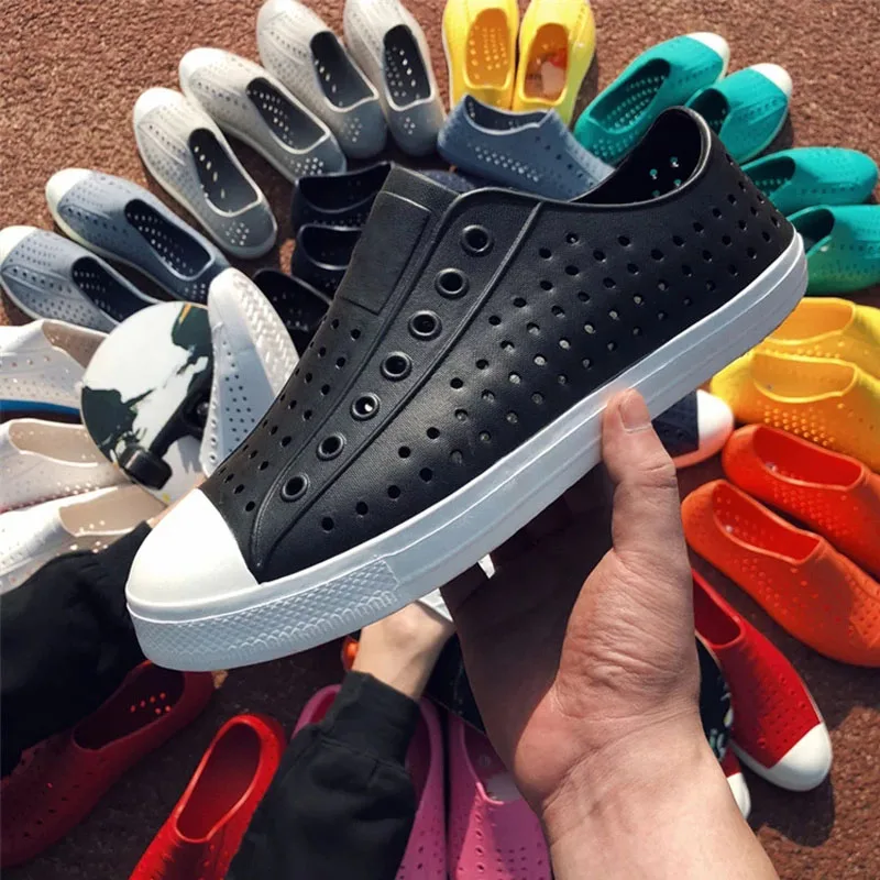 

Men Nativs Jelly Shoes Summer Croc Shoes Garden Clogs Beach Scarpe Women Slip on Solid Platform Waterproof Sandals Hombre 45
