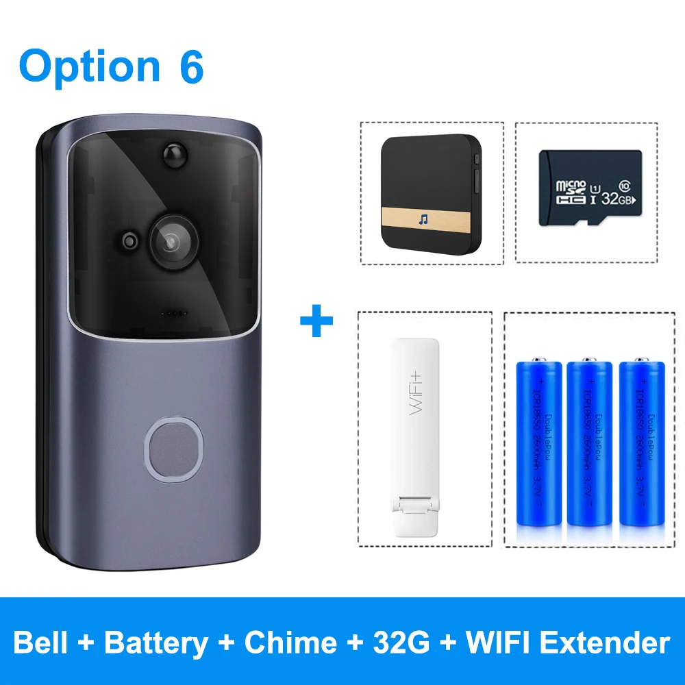 Option 6 ZILNK Умный домашний дверной звонок wifi беспроводной видеодомофон дверной звонок камера монитор батарейный пульт дистанционного управления iOS Android - Цвет: Option 6