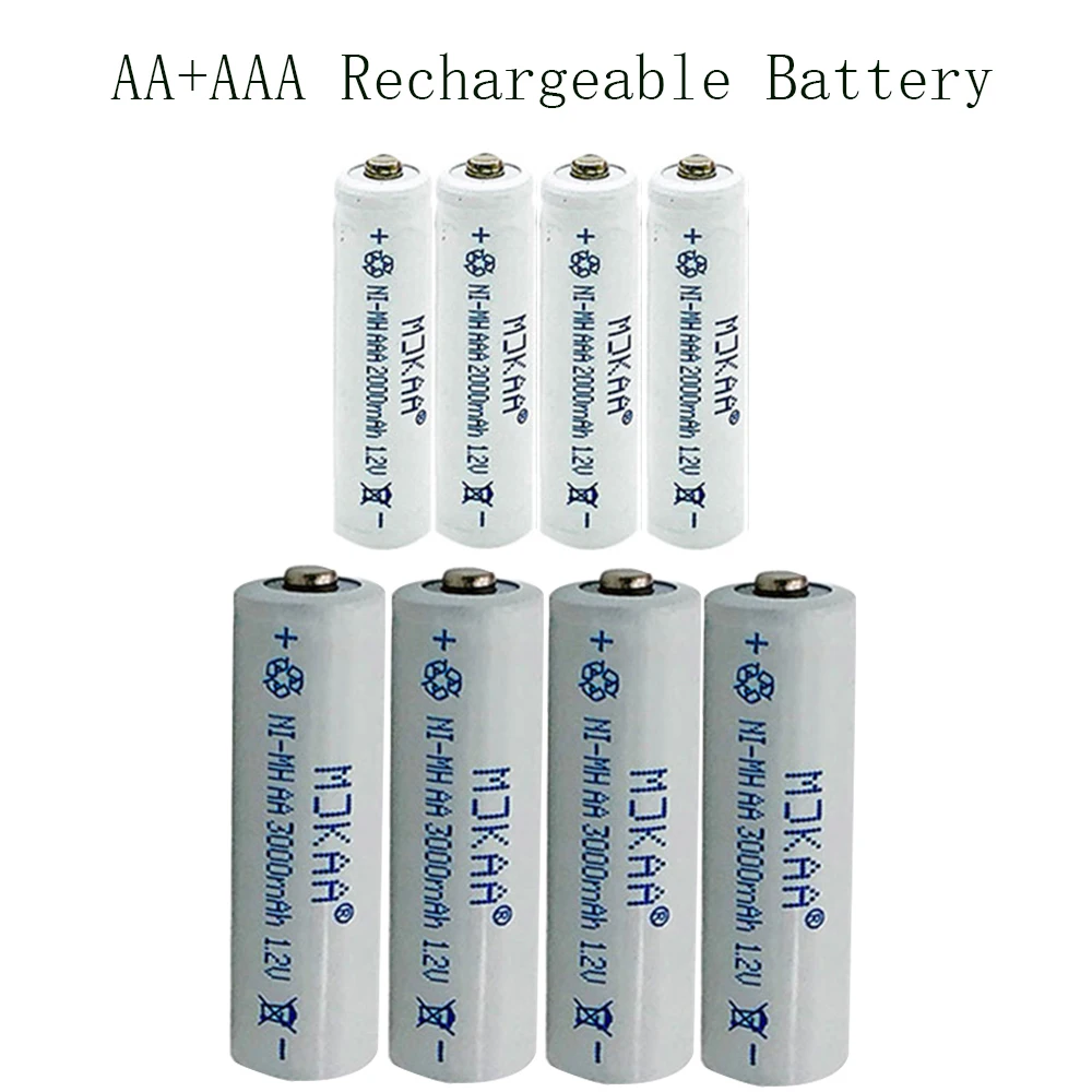 

4pcs AA 3000mAh 1.2V Rechargeable Batteries+4 AAA 2000mAh 1.2V Ni-MH Batteries Are Used For Digital Cameras Electric Shavers Etc