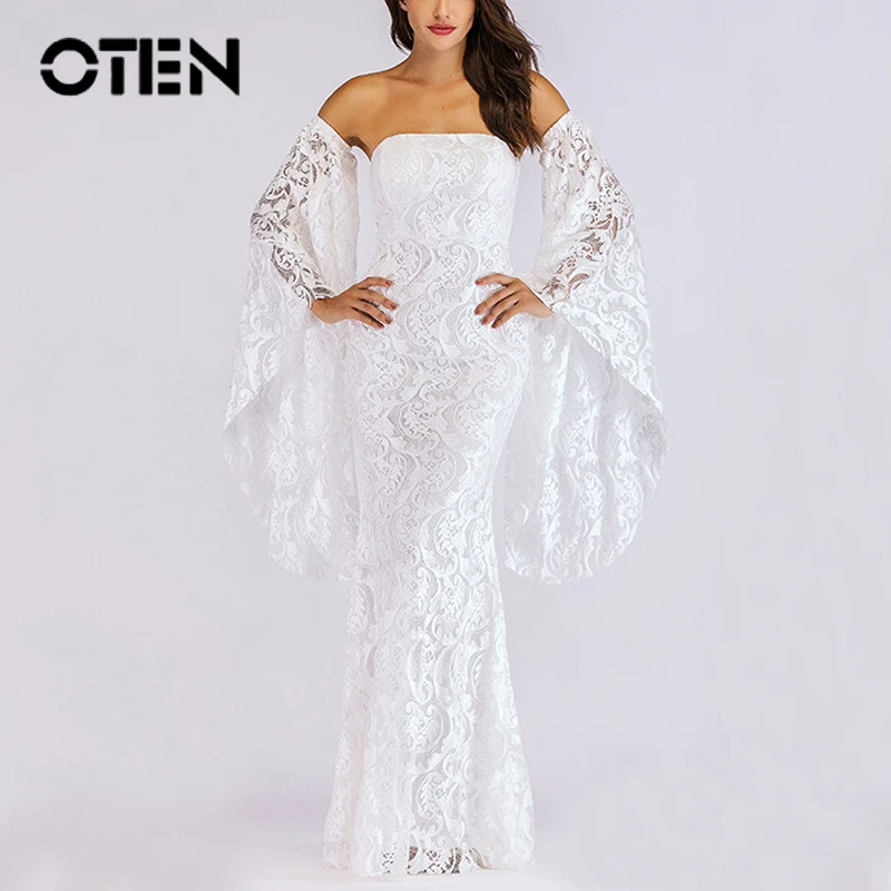 Официальное Платье OTEN 2019 женское элегантное сексуальное кружевное вечернее