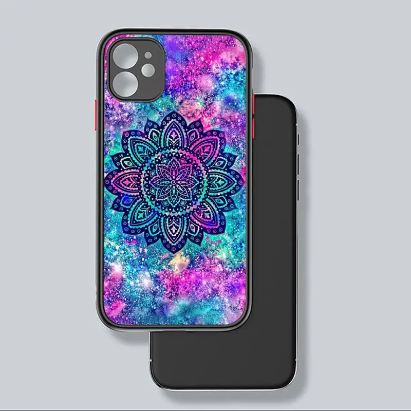 

Mandala flower Phone Case Matte Transparent for iPhone 7 8 11 12 s mini pro X XS XR MAX Plus coque