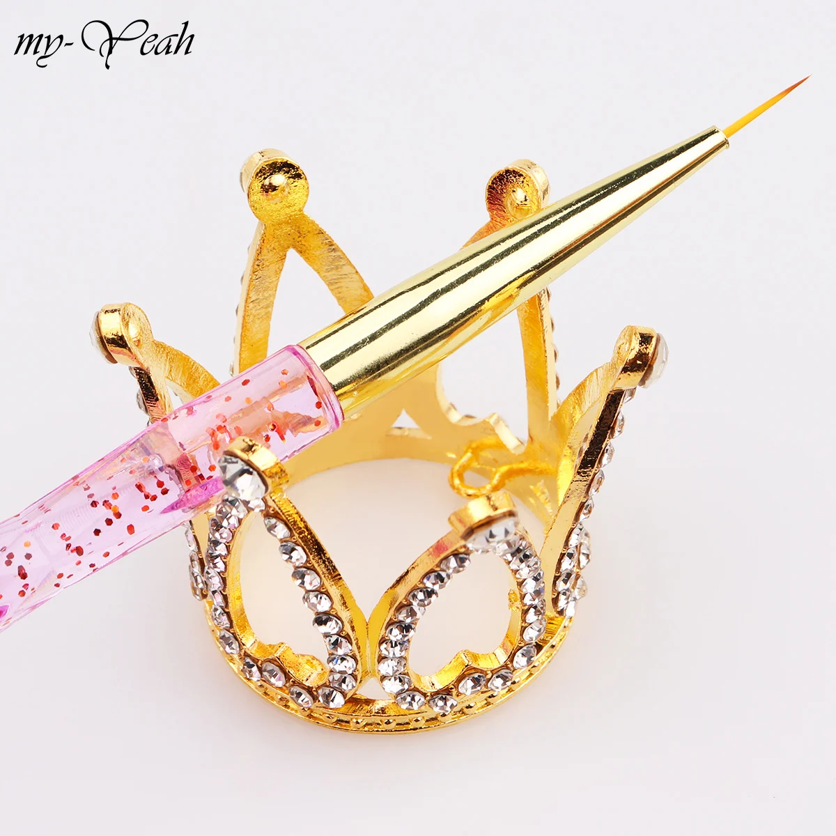 My-Yeah золотые серебряные стразы корона дизайнерская щетка для ногтей держатель