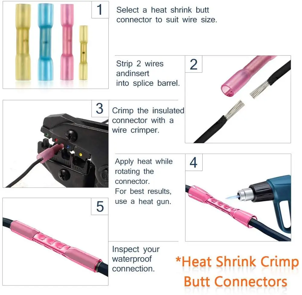 200 шт. Термоусадочные соединители для припоя|Терминалы| |