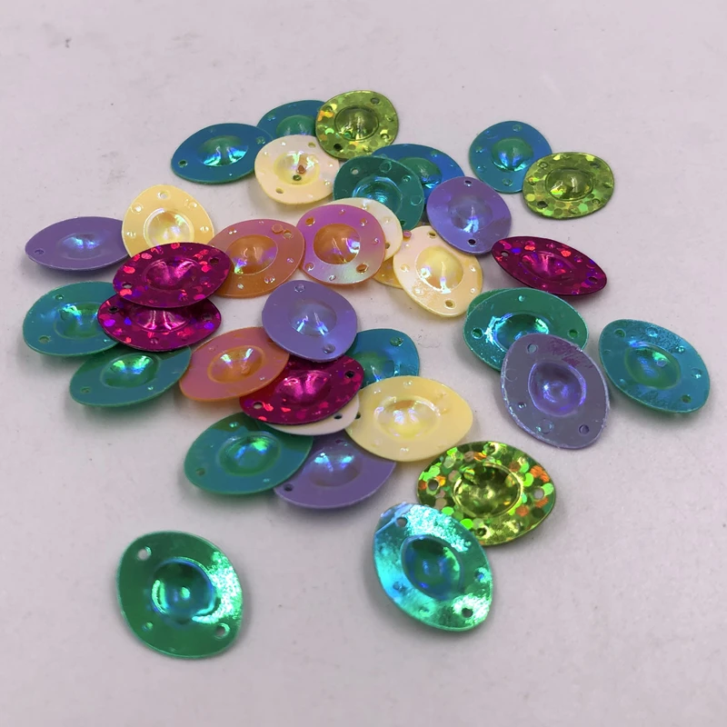 

100pcs/lot/8g 14mm AB Mixed round Pattern Sequins PVC Paillettes 2 hole clothing Lentejuelas accessories DIY handwork making