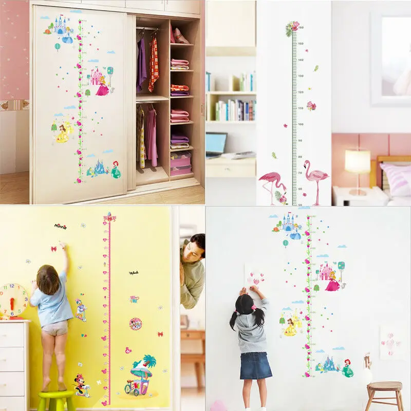 Замок принцесса Минни наклейки на стену виниловый Декор дети высота диаграмма