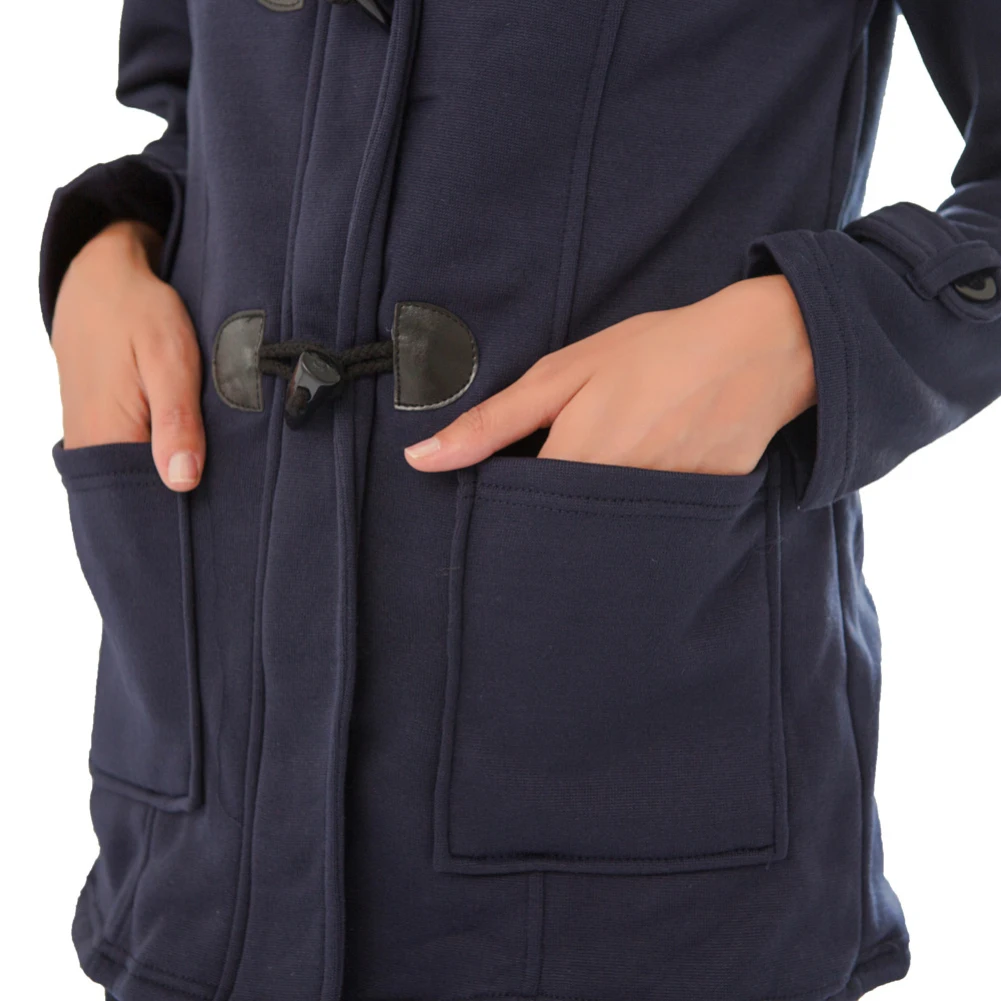 Модное женское пальто с капюшоном пряжкой спереди размера плюс Женская