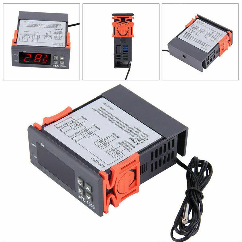 

110V-220V Диапазон Мини цифровой ЖК-дисплей Дисплей Температура контроллер термостат Аквариум STC-1000 регулятор нагрева охлаждающей воды переклю...