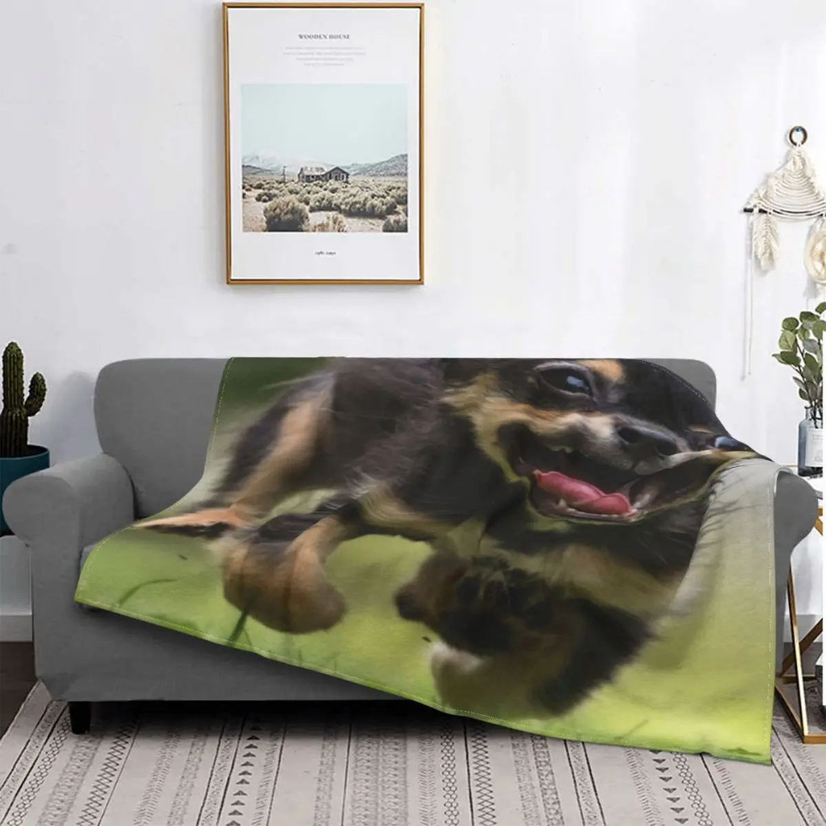 

Cute Little Dog corre en un círculo, manta, colcha, cubierta de cama A cuadros, manta de cama, Sudadera con capucha, edredones y