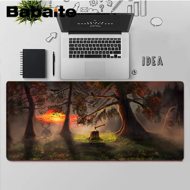 

Babaite Top Quality Fantasy Town Tree Unique Desktop Pad Game Mousepad Free Shipping Large Mouse Pad Keyboards Mat