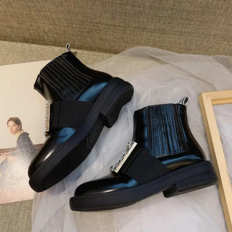 Женские ботинки коллекция 2019 года классические женские зимние на низком каблуке
