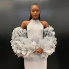 Уникальные тюлевые Гофрированные Топы, сделанные на заказ, с длинными рукавами для вечерние НКИ, выпускного вечера, платье для женщин и девочек, модные тюлевые аксессуары