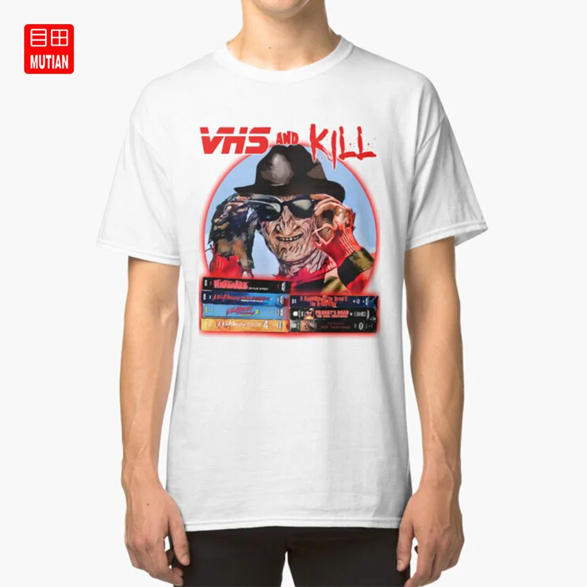 Футболка VHS and Kill vhs kill slasher freddy krueger 80 х годов страшная поп|Мужские футболки| |