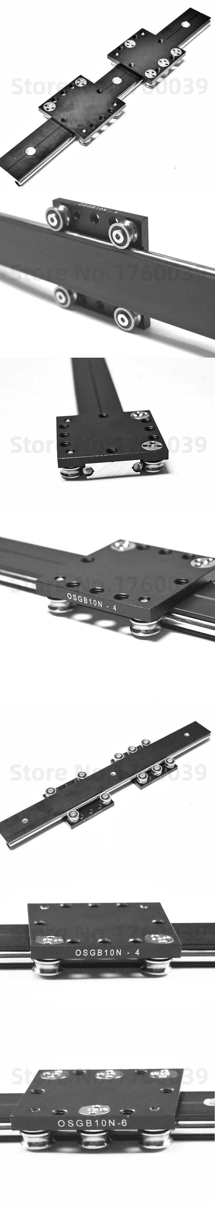 30mm width Aluminum roller linear guide rail OSGR10N L=300/350mm Dual axis linear guide with OSGB10N slide block for CNC