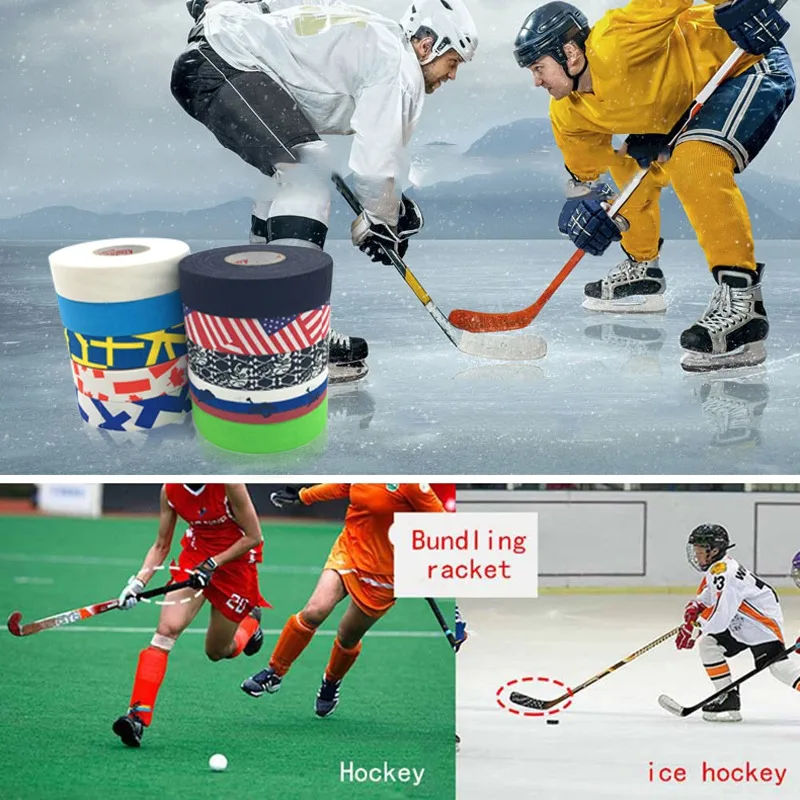 

2.5cm x 25m Hockey Tape Sport Safety Football Volleyball Basketball Knee Pads Anti-slip Hockey Stick Tape Elbow Golf Tape