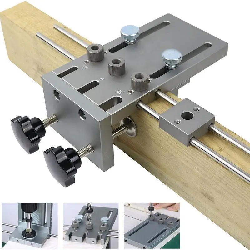 

Woodworking Puncher Locator Wood Doweling Jig Adjustable Drilling Guide For DIY Furniture Connecting Position Hand Tools
