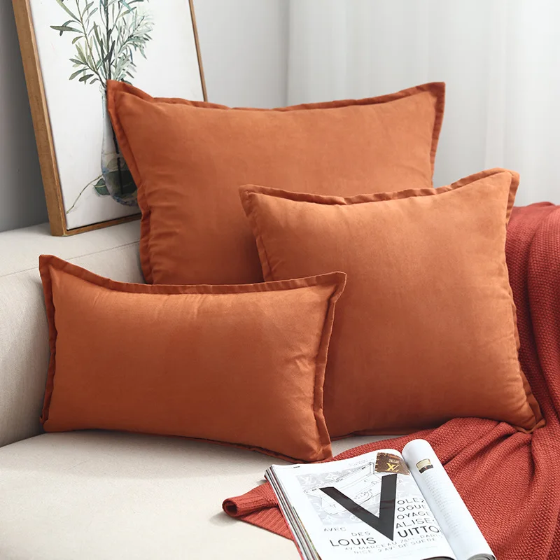 Набор из 3 х замшевых наволочек однотонная наволочка современные скандинавские