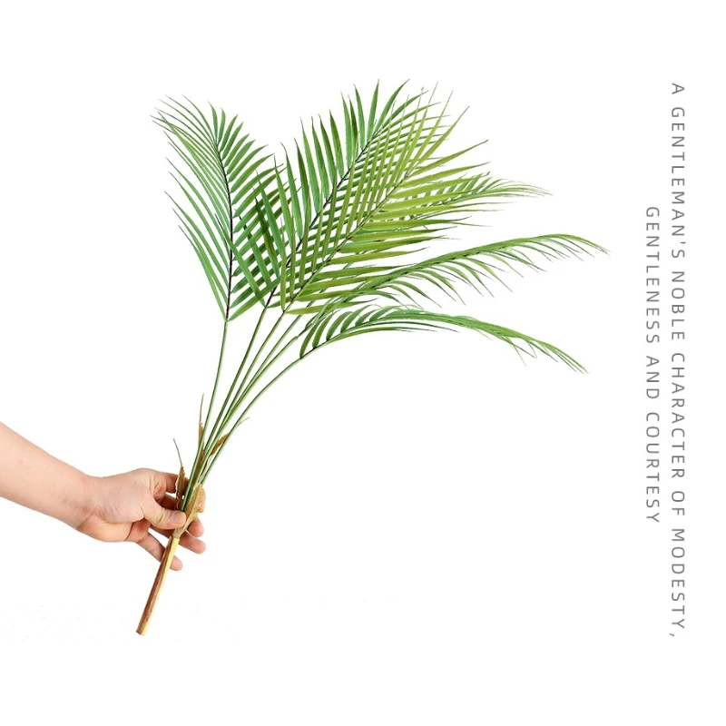 Plastic Artificial Palm Leaf Plant Tropical Fake Green Leaves Home Decoration For Rome Decor | Дом и сад
