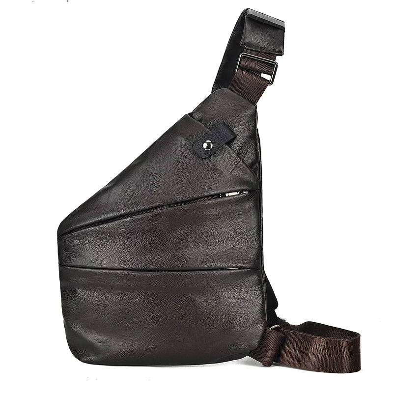 

Мужские Водонепроницаемые нагрудные сумки из ПУ кожи, Мужская тактическая нагрудная Сумка-слинг через плечо для мужа, мужские сумки-Кроссб...