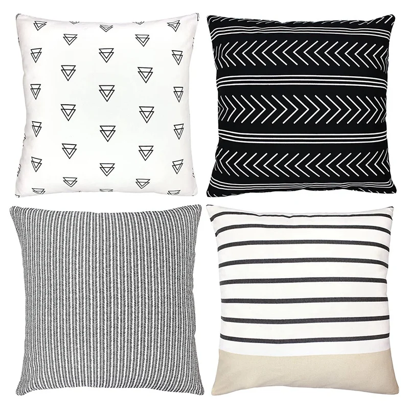 

Geometric Pillow Case Cushion Ultra Soft Home Decoration 4 Piece Set 45 x 45 Cm