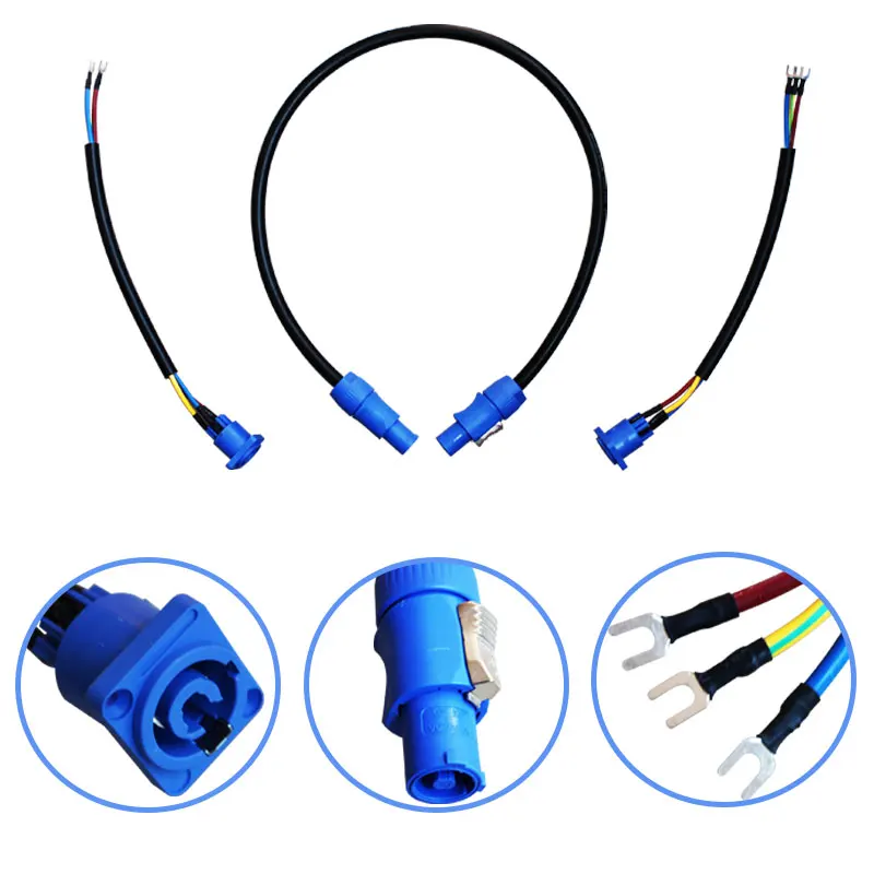 Сценическое освещение синяя Авиационная вилка шнур питания светодиодный