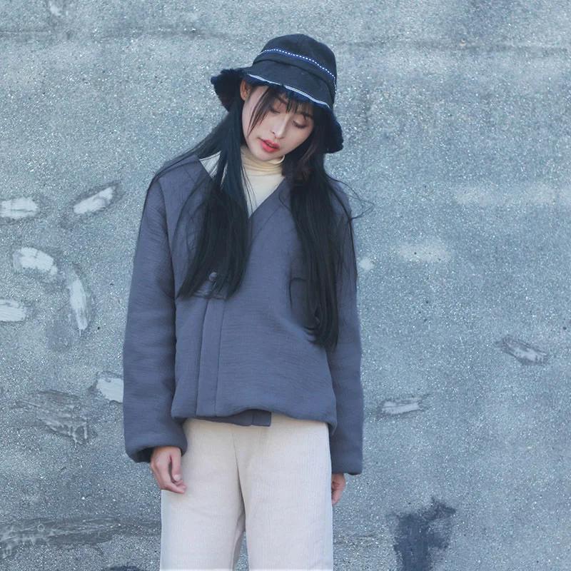 Женское зимнее однотонное короткое пальто с подкладкой Женские Простые парки