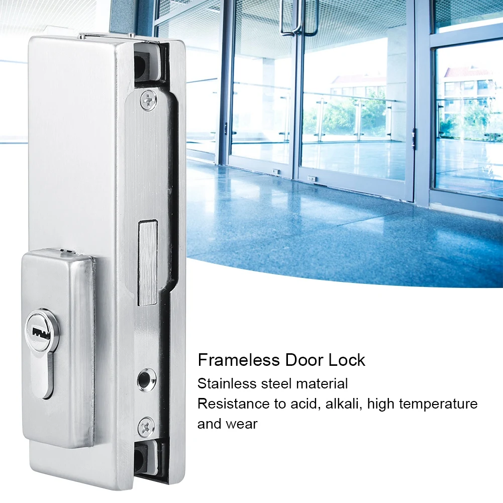 

Glass Door Anti‑Theft Security Lock Stainless Steel Floor Lock for Glass Door Without Pivot Frameglass