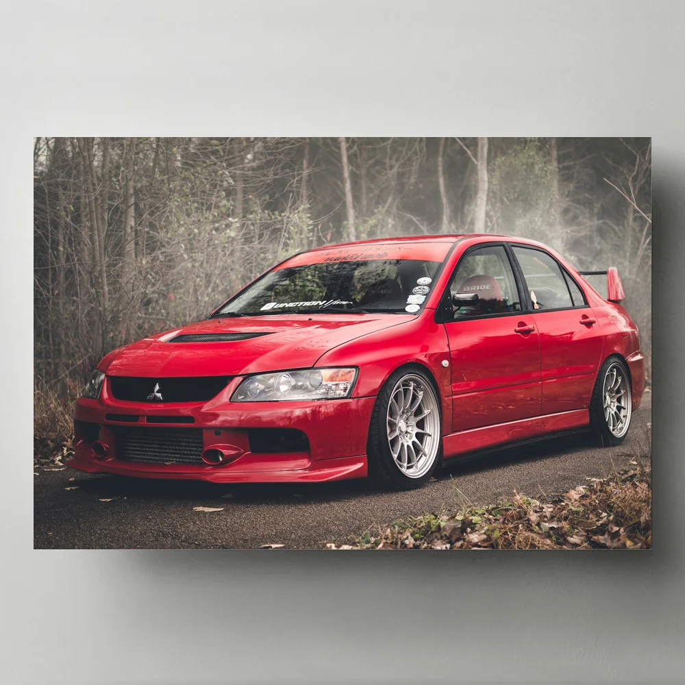 Постеры для суперкара Lancer Evo красная машинка классический спортивный шрам