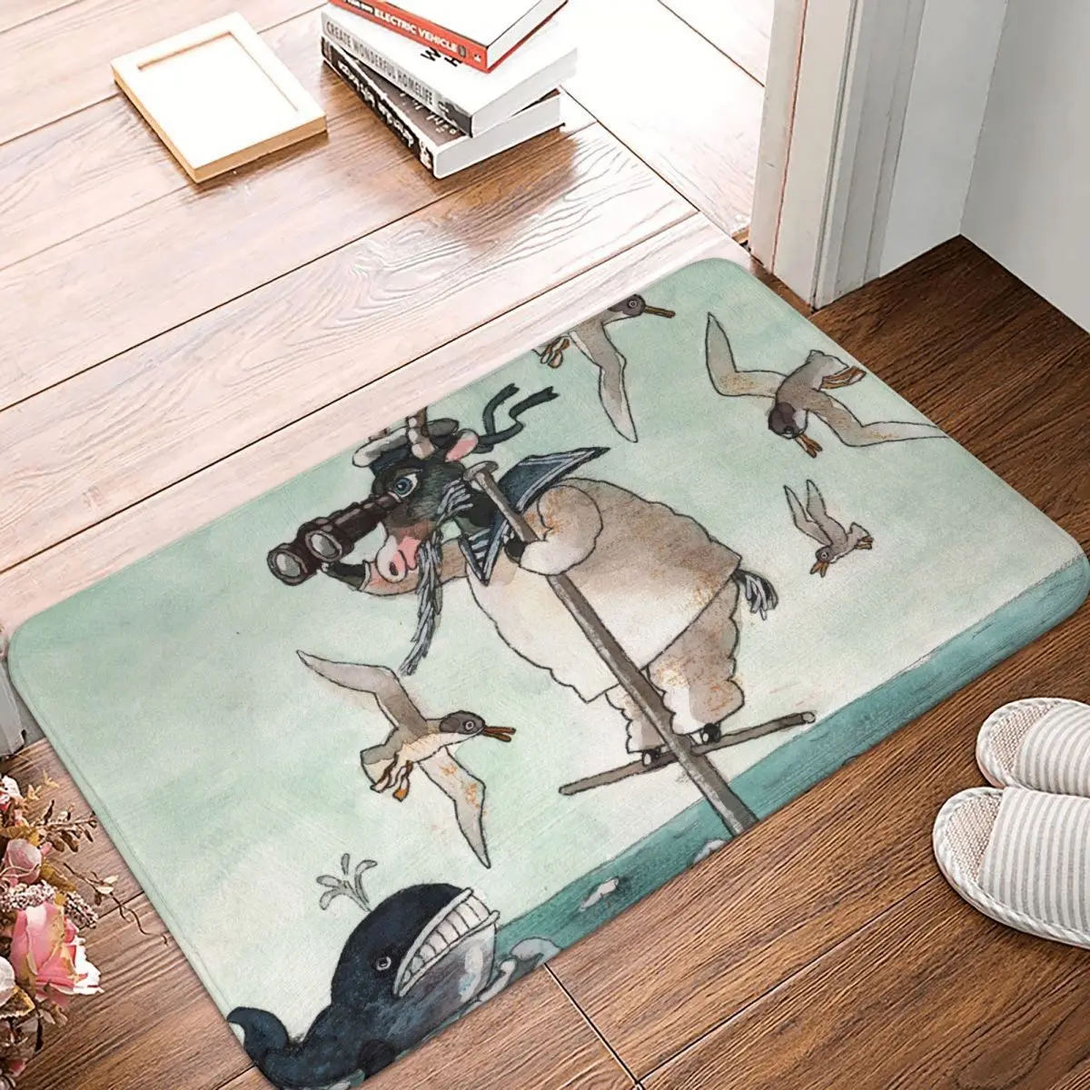 Напольный коврик для кухни козий матрос на мачте и выглядит берегу моря