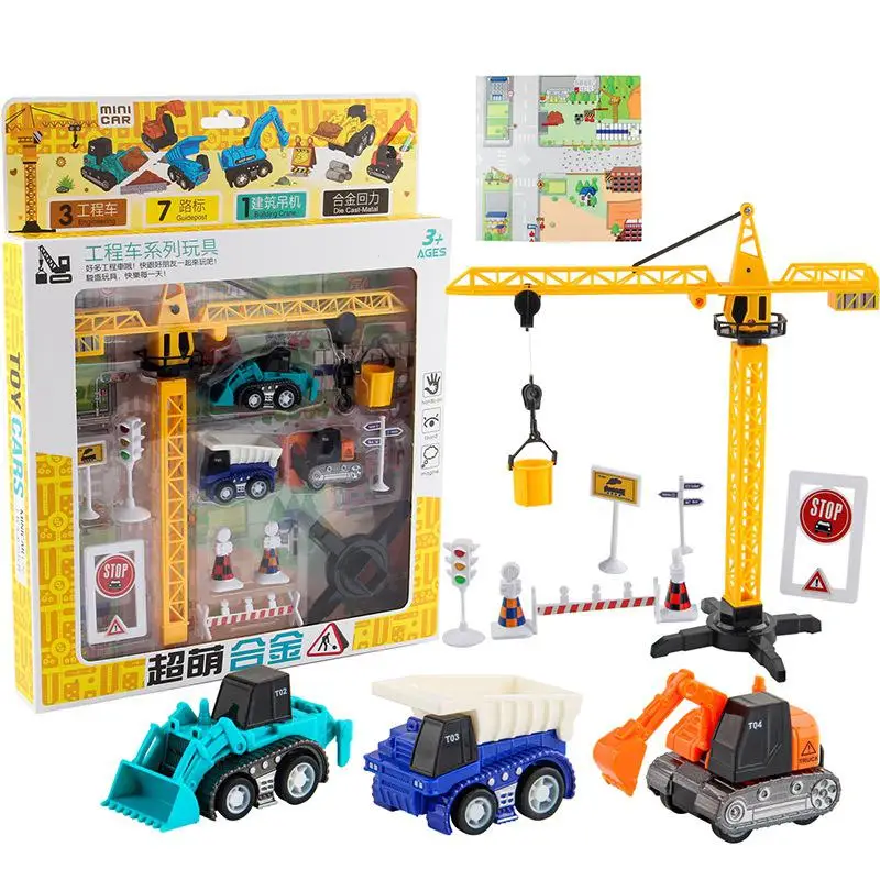 

Simulate Model Car Fire Brigade Ladder Lifting Dismounting Excavator Truck Crane Toy for Kids Boys