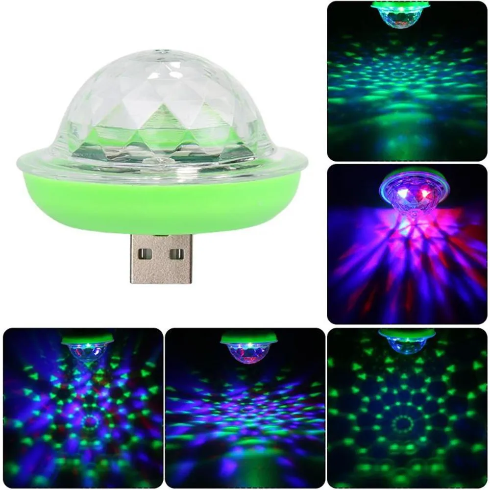 Мини USB звук вечерние освещение дискотечное освещение 4 Вт RGB магический хрустальный шар сценический свет эффект для рождества KTV свадебная музыка Dj свет