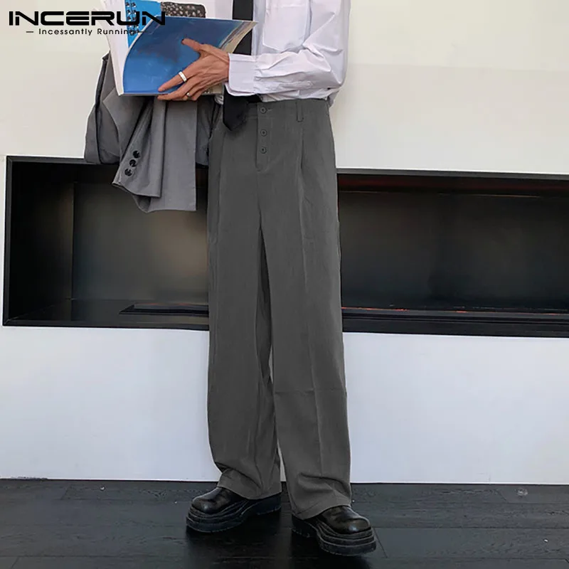 

Casual Streetwear Pants Korea Style Handsome New Men's Loose Retro Drape Suit Pantalones Wide Leg Pants Trousers S-5XL INCERUN
