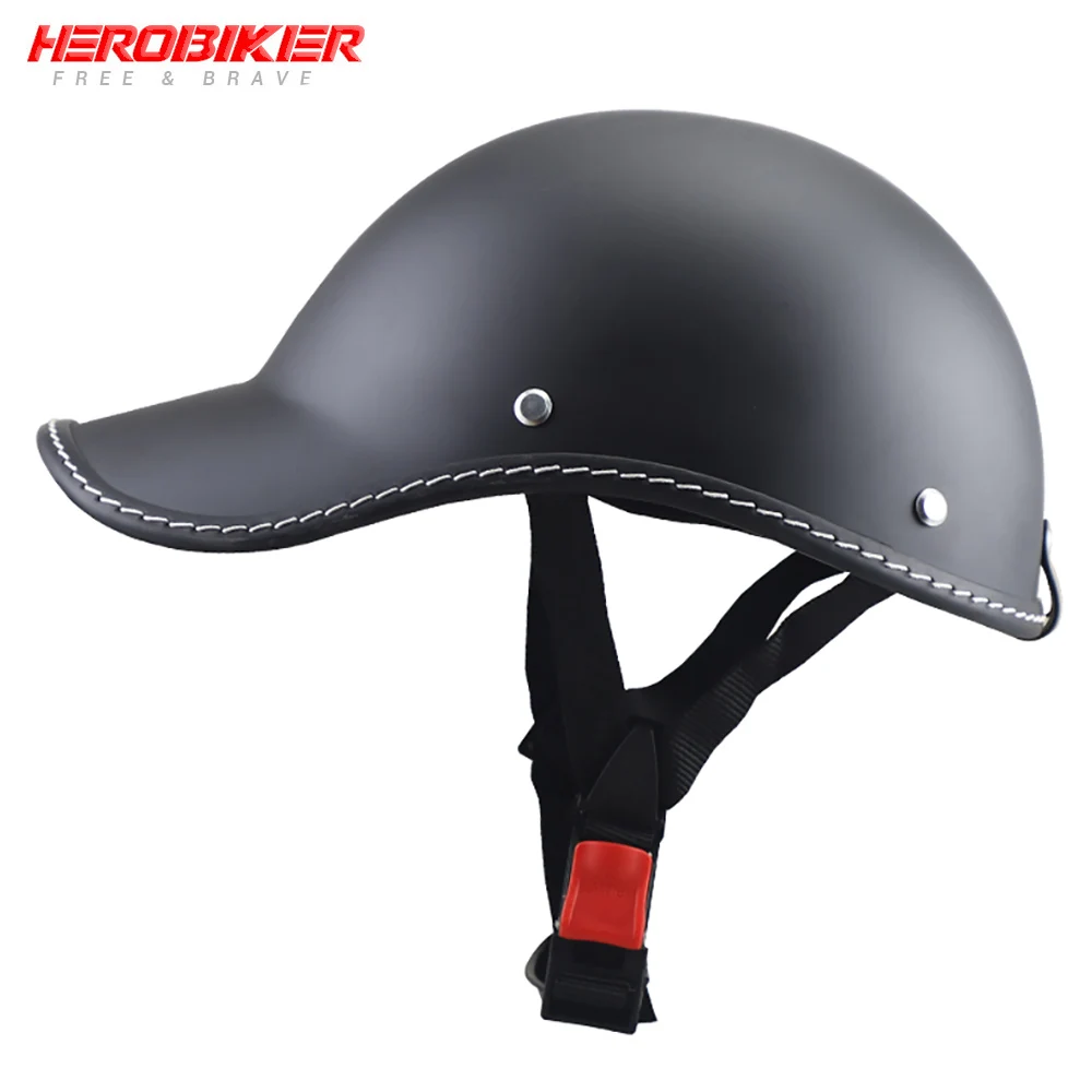 02 Matte-Black HEROBIKER мотоциклетный шлем на половину лица, мотоциклетный шлем, мотоциклетный шлем для гонок по бездорожью, шлем Casco Moto Capacete Casque - Цвет: 02 Matte-Black