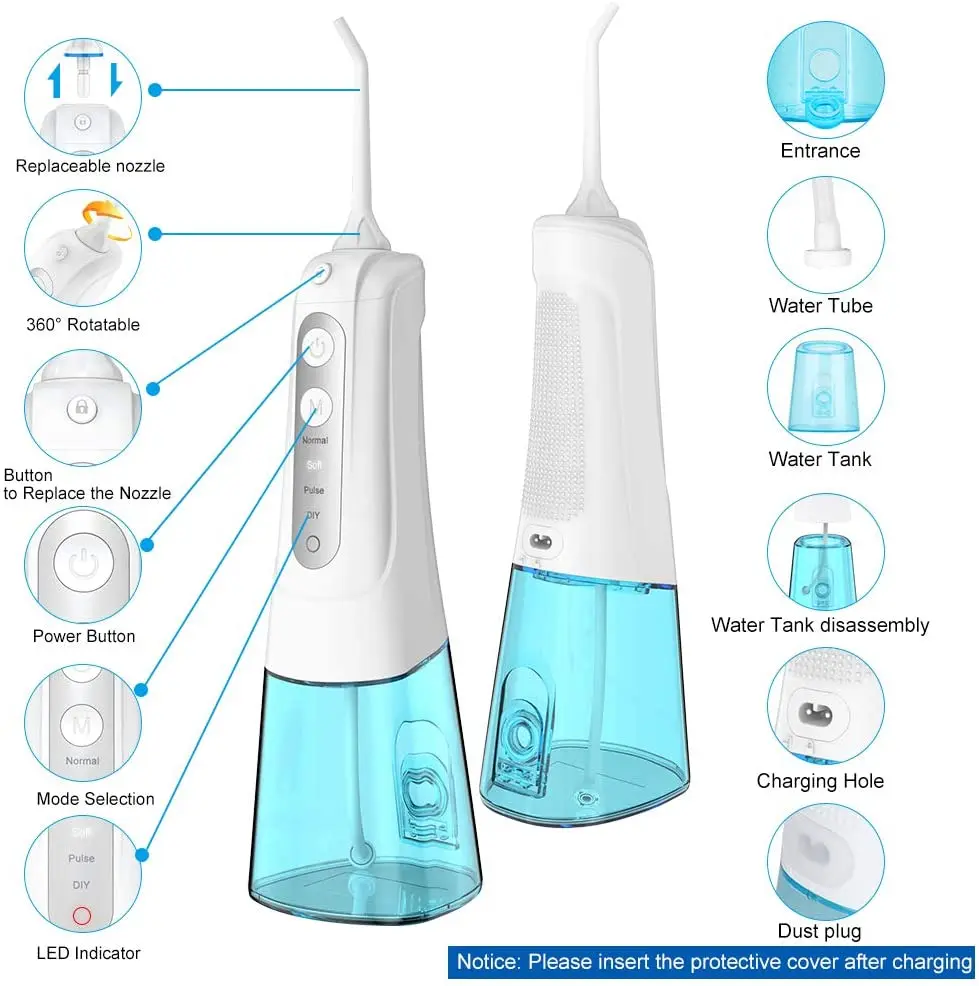 Ирригатор для полости рта 4 режима водяной Флоссер USB Перезаряжаемые очиститель