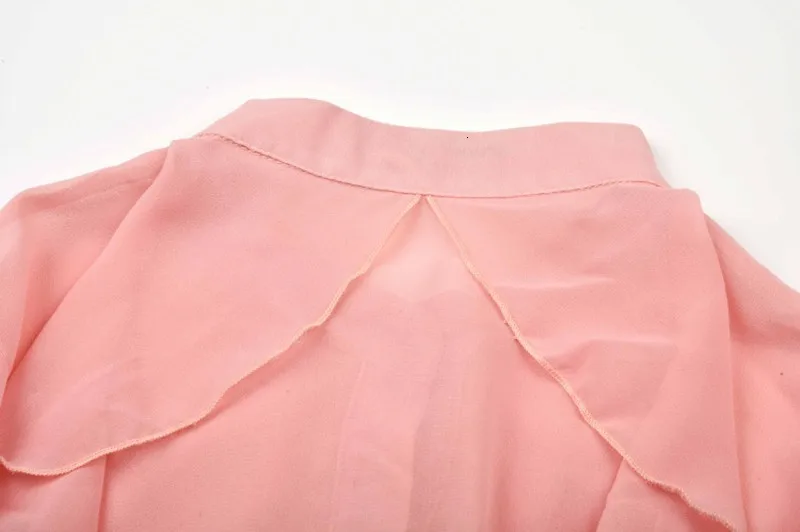 CHICEVER летняя Милая Лоскутная неровная розовая Женская блузка с оборками