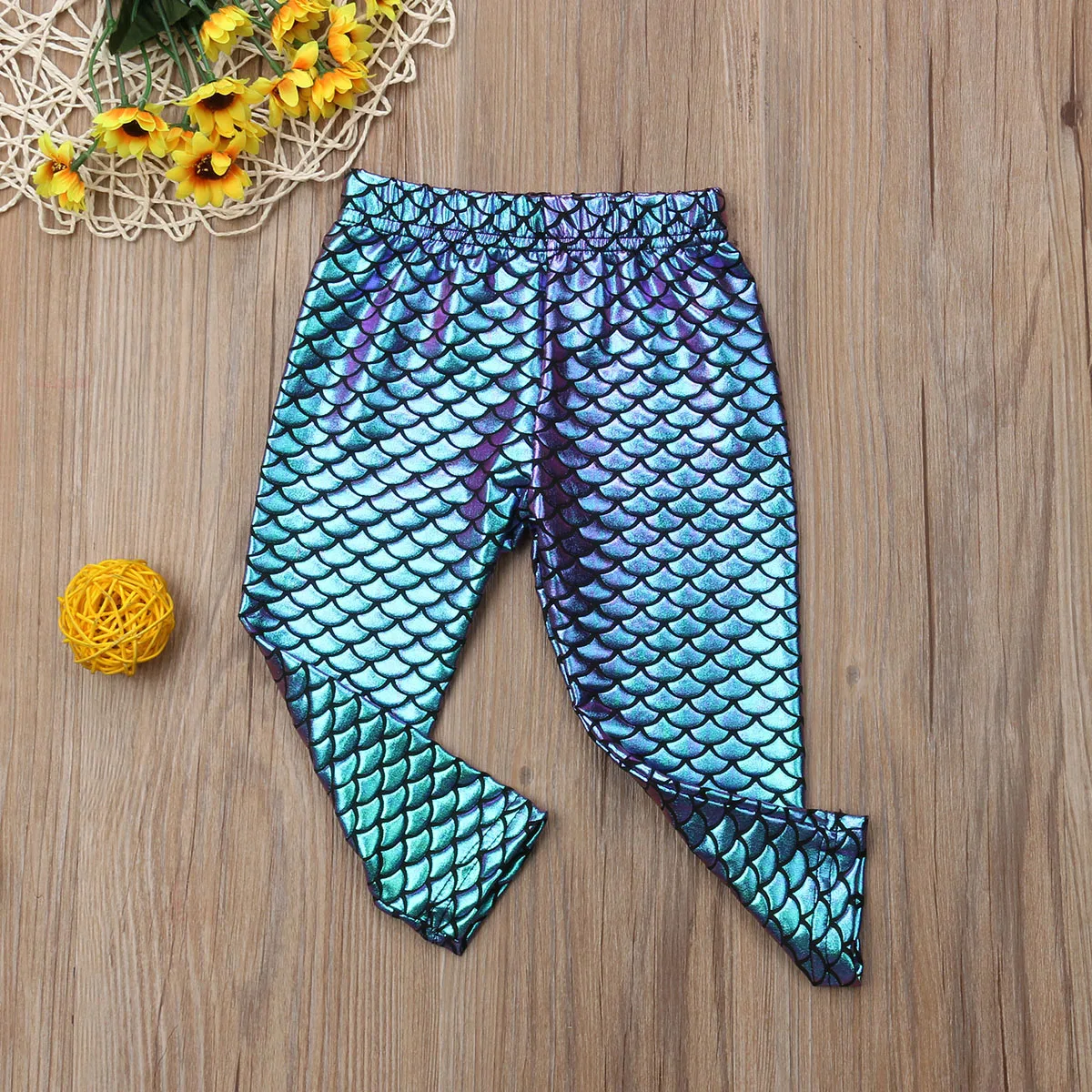 0-5T Kids Baby Girl Pencil Trousers Skinny Mermaid Shiny Fish Scale Slim Stretchy Leggings Toddler Girls Long Pants | Мать и ребенок